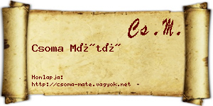 Csoma Máté névjegykártya