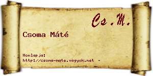 Csoma Máté névjegykártya